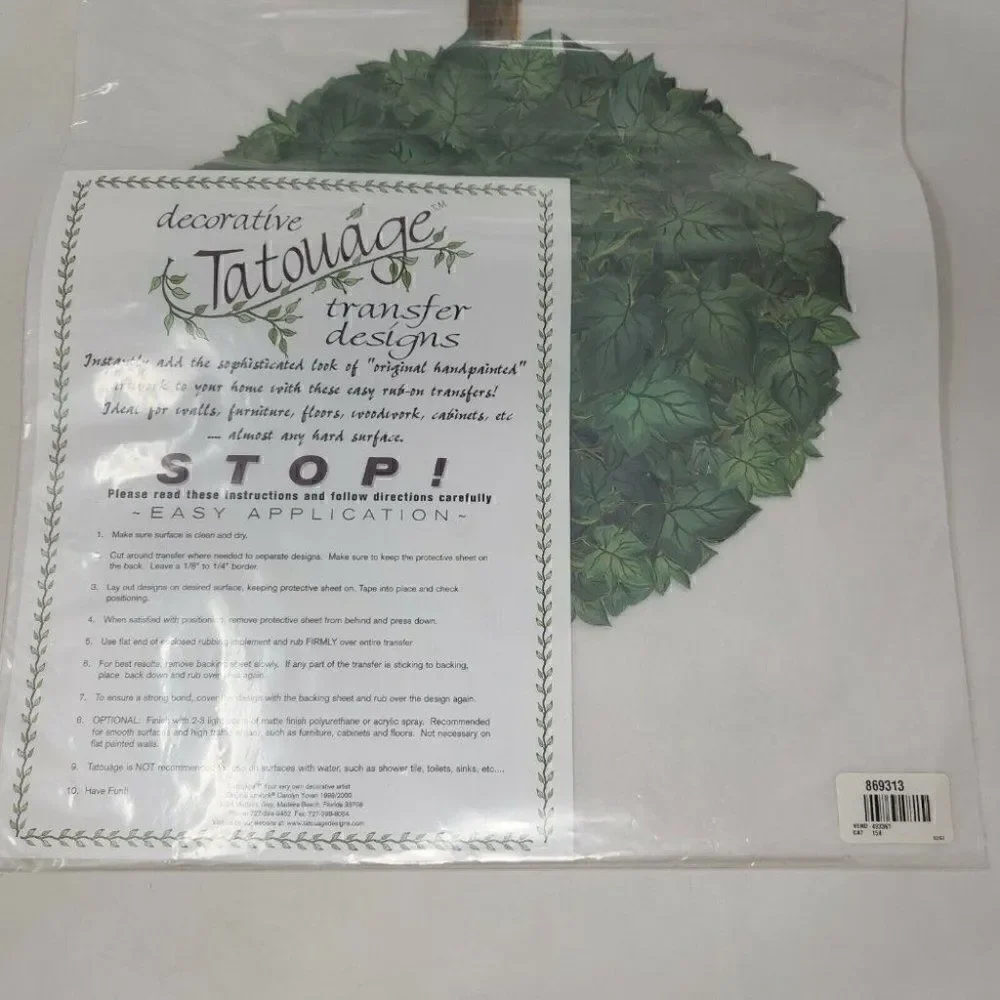 TATOUAGE DECORATIVE TRANSFER DESIGNS CAROLYN YOVAN GARDEN BUSH KIT 15